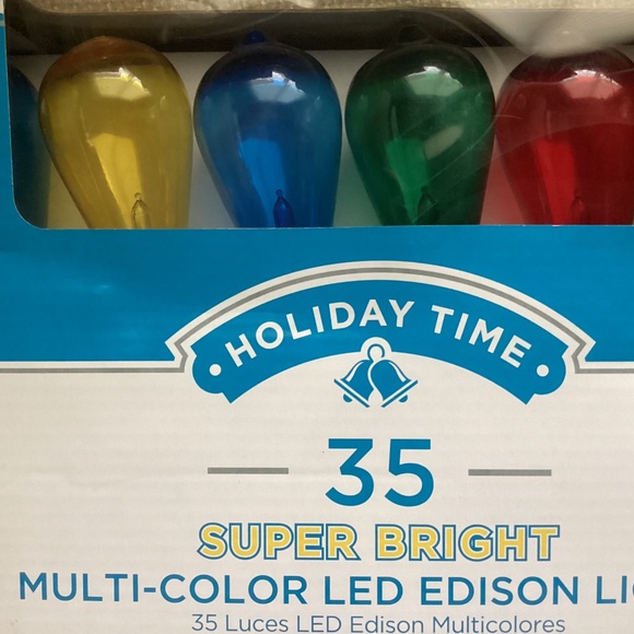Holiday Time 35 Super Bright Multi-Color LED Edison Lights New - Picture 3 of 7